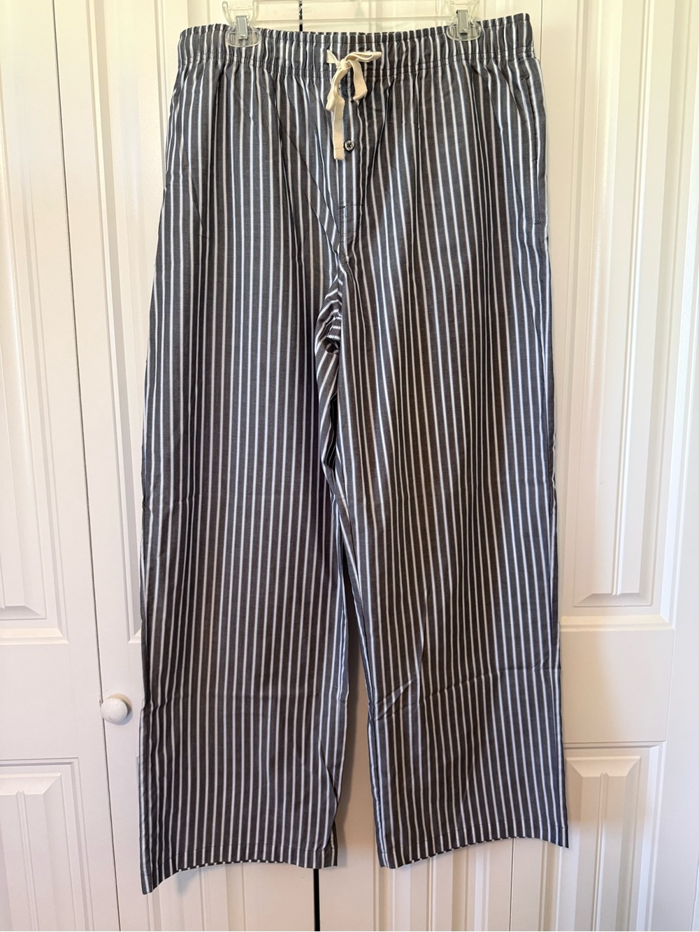 Merona Gray and White Vertical Stripe Drawstring Joggers